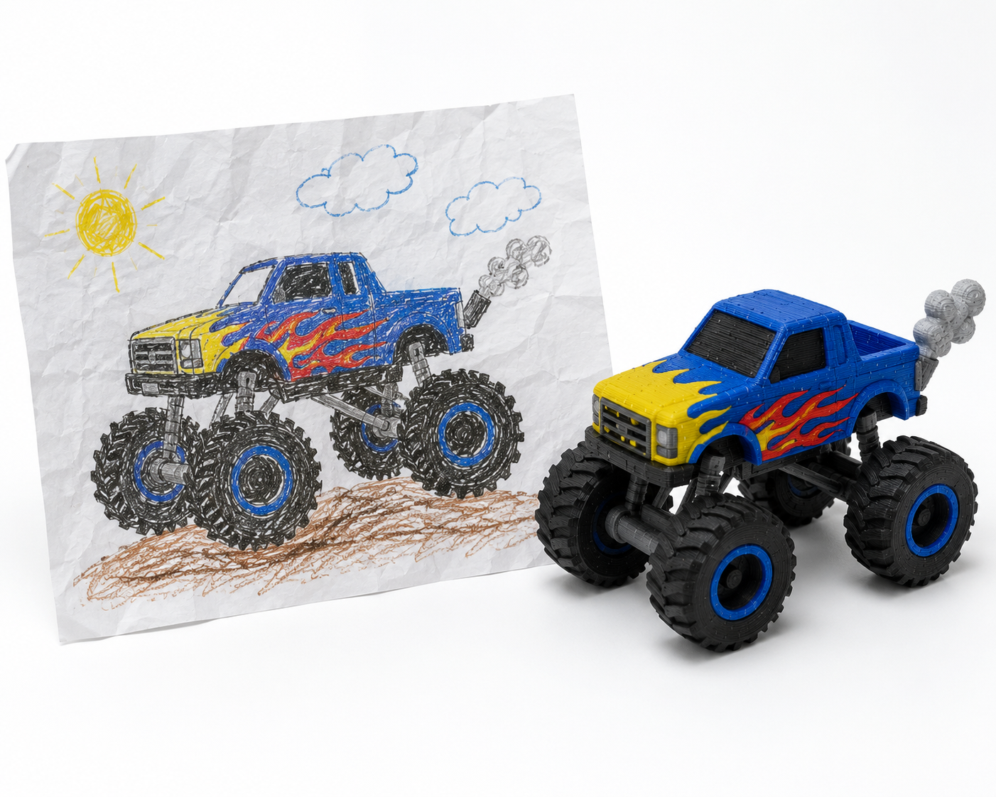 Monster truck con fiamme