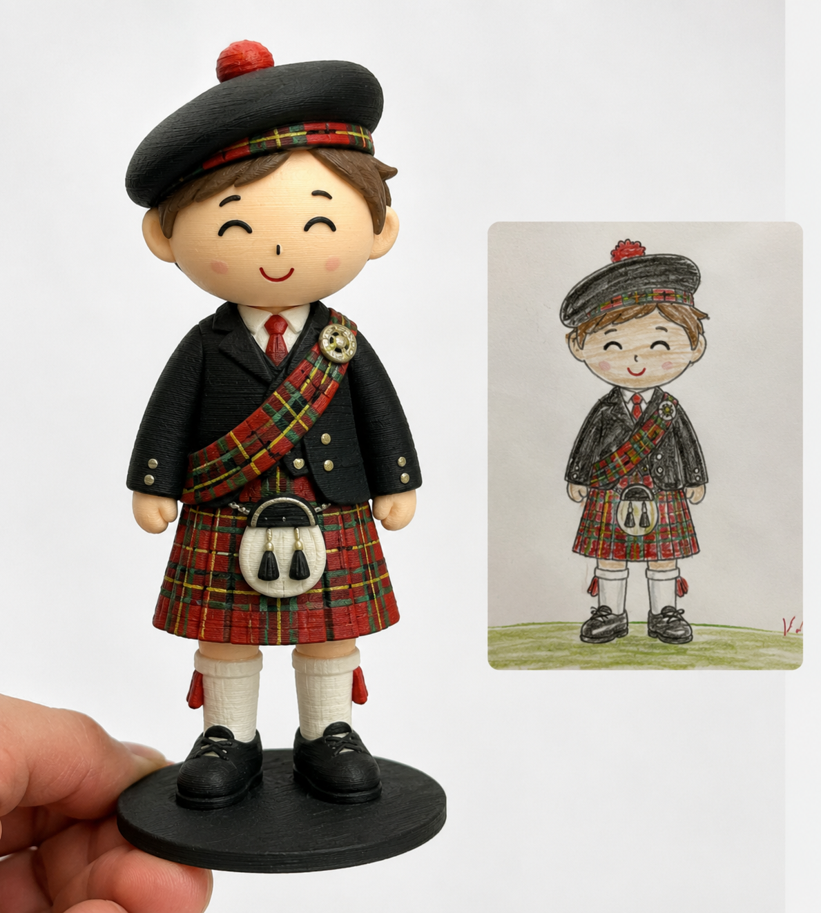 Bambino scozzese col kilt