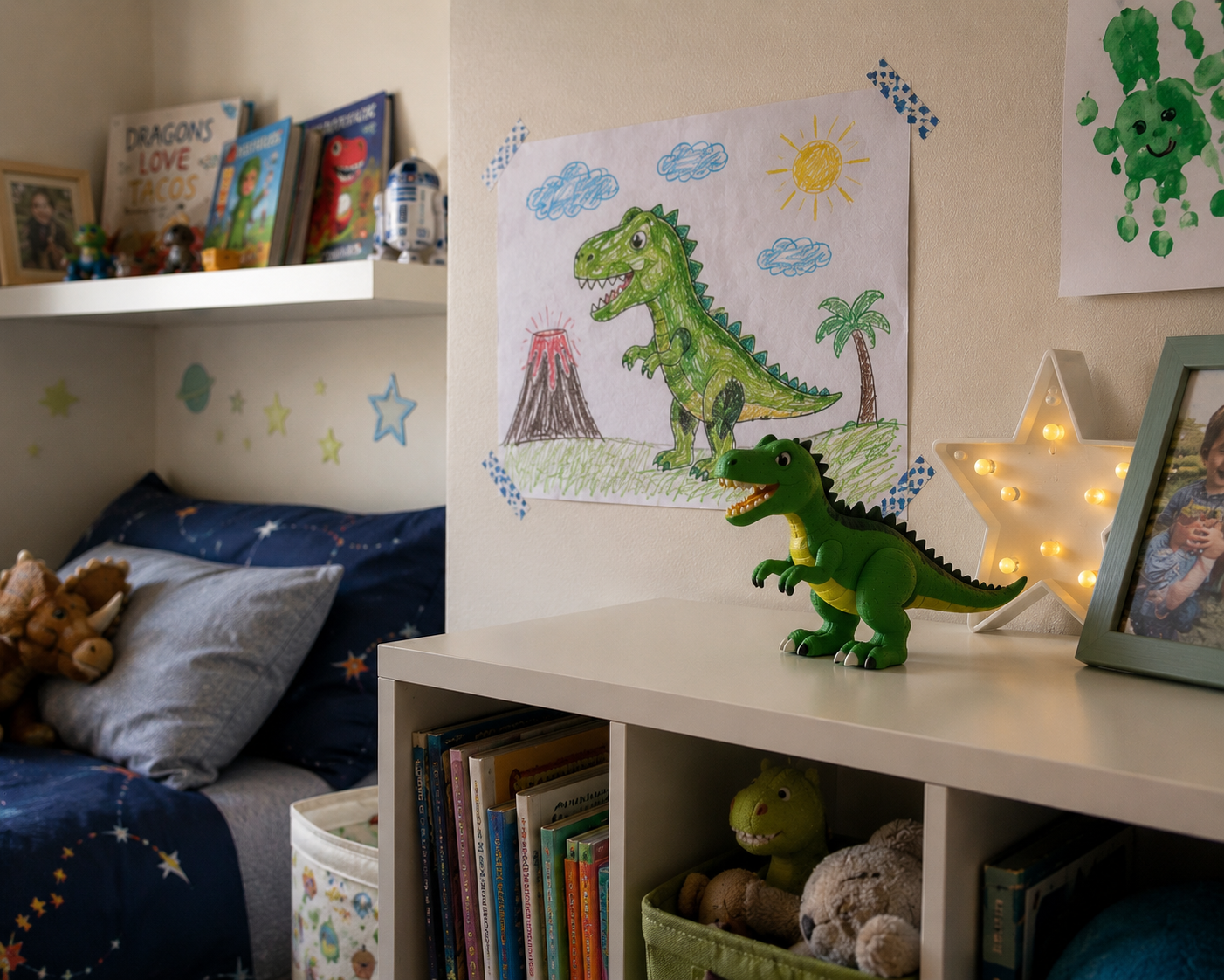 T-Rex dinosauro nella cameretta dei bambini